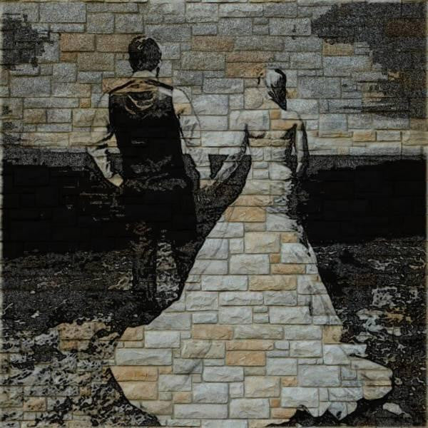 Round Rock Stone Photo Pencil On Wall Drawing Slate Background 3