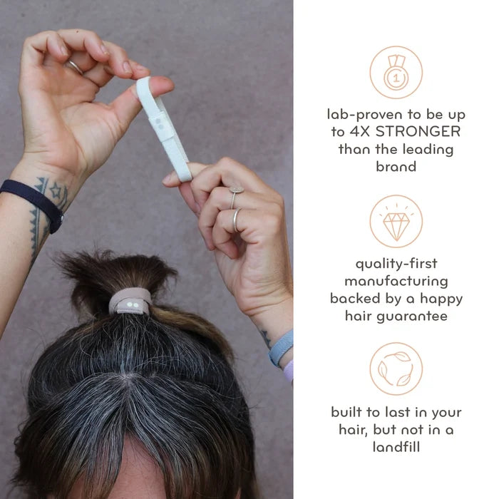 Plastic Free Flat Hair Ties by Kooshoo