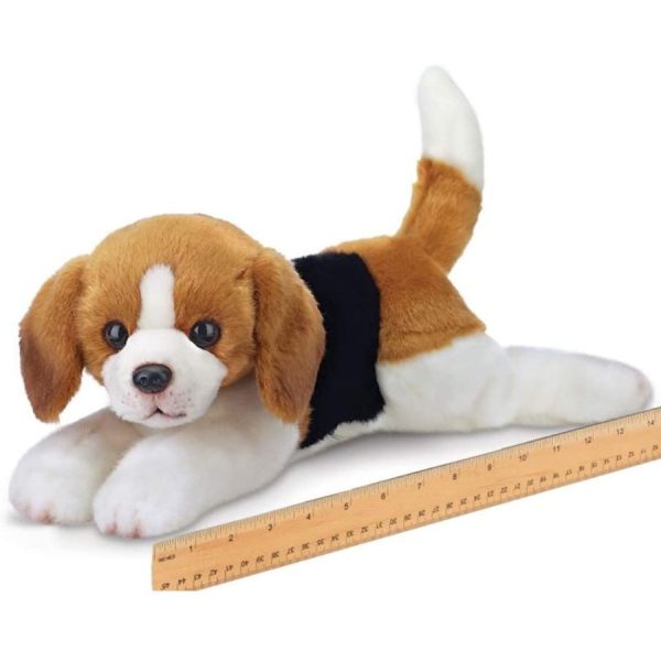 Plush Stuffed Beagle Dog Hunter Measuring Horizontally