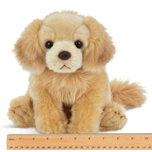 Plush Stuffed Animal Golden Retriever Dog Goldie Measuring Horizontally