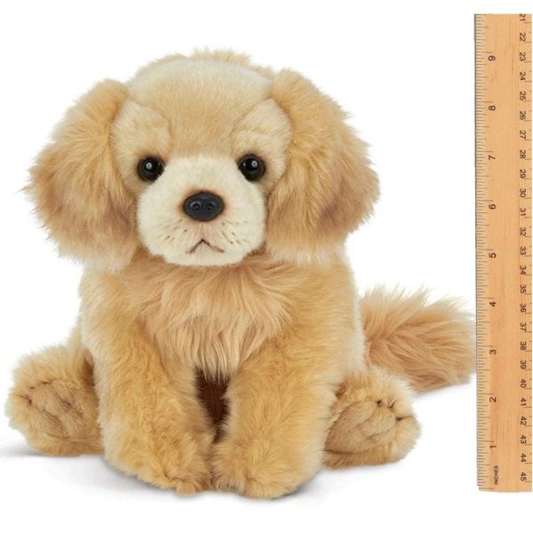 Plush Stuffed Animal Golden Retriever Dog Goldie Measuring Vertically