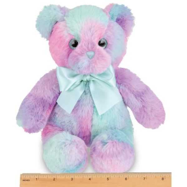 Plush Stuffed Rainbow Teddy Bear Lil' Gem Measuring Horizontally