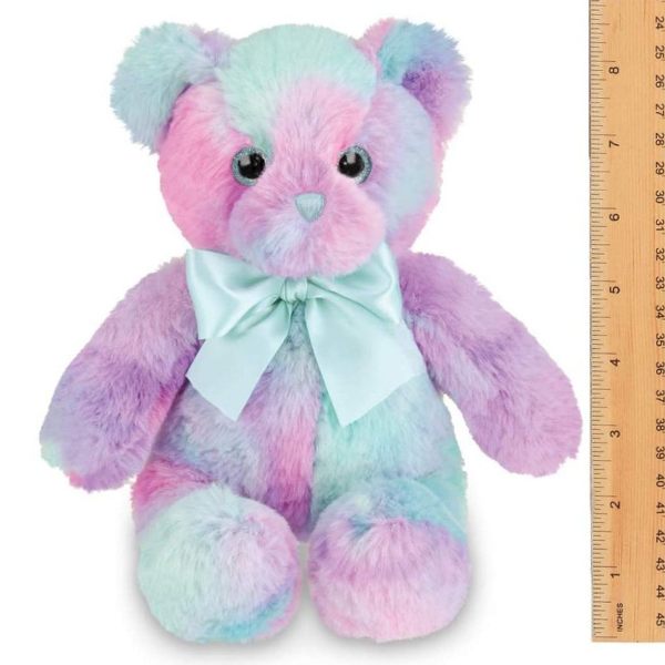 Plush Stuffed Rainbow Teddy Bear Lil' Gem Measuring Vertically
