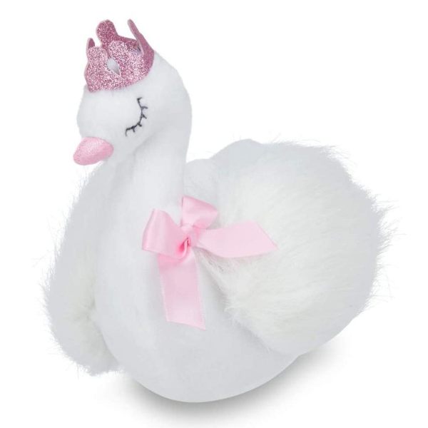 Princess Grace Plush Stuffed Swan with Crown Front