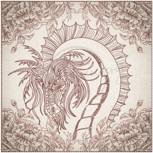 Quilt Square - Dragon Selfie Portrait 3 9.97 X 10.00 (253.2mm X 254mm)