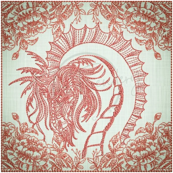 Quilt Square - Dragon Selfie Portrait 3 6.08 X 6.10 (154.8mm X 154.9mm)
