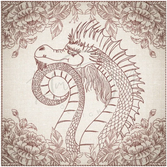 Quilt Square - Dragon Selfie Portrait 5 9.97 X 10.00 (253.2mm X 254mm)