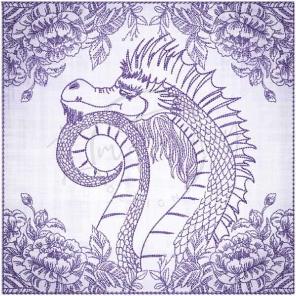 Quilt Square - Dragon Selfie Portrait 5 7.77 X 7.80 (197.4mm X 198.1mm)