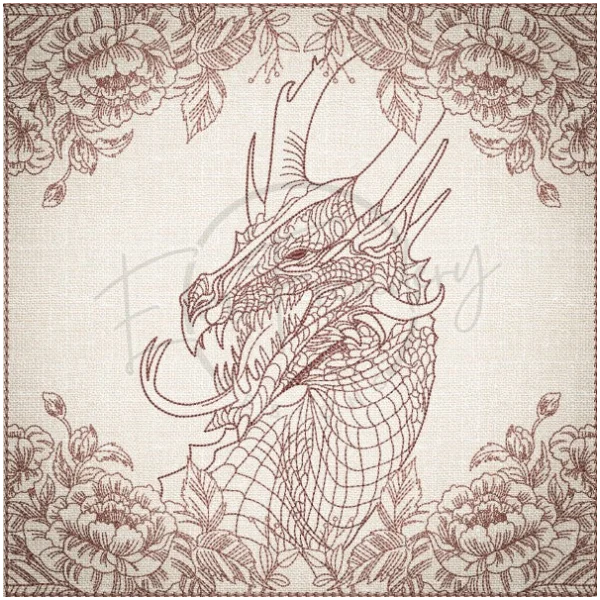 Quilt Square - Dragon Selfie Portrait 6 9.97 X 10.00 (253.2mm X 254mm)