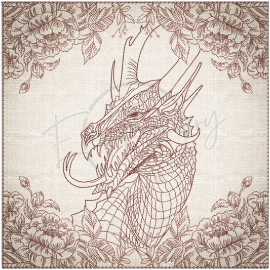 Quilt Square - Dragon Selfie Portrait 6 9.97 X 10.00 (253.2mm X 254mm)
