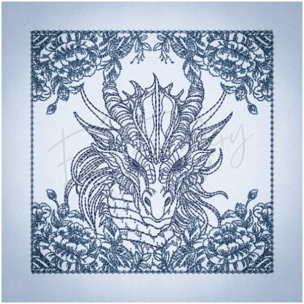 Quilt Square - Dragon Selfie Portrait 9 5.03 X 5.02 (127.8mm X 127.5mm)