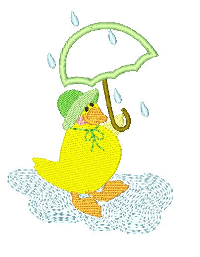 Rainy Day Ducks Applique [4x4] 11228 Machine Embroidery Designs