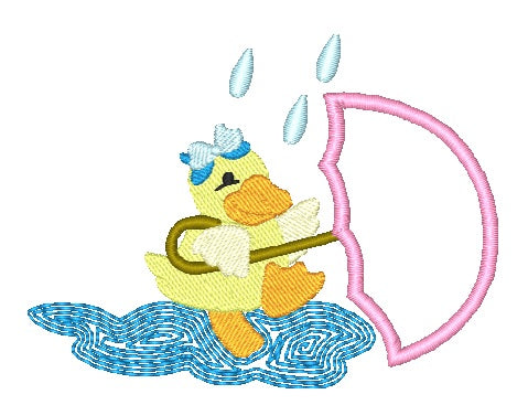 Rainy Day Ducks Applique [4x4] 11228 Machine Embroidery Designs