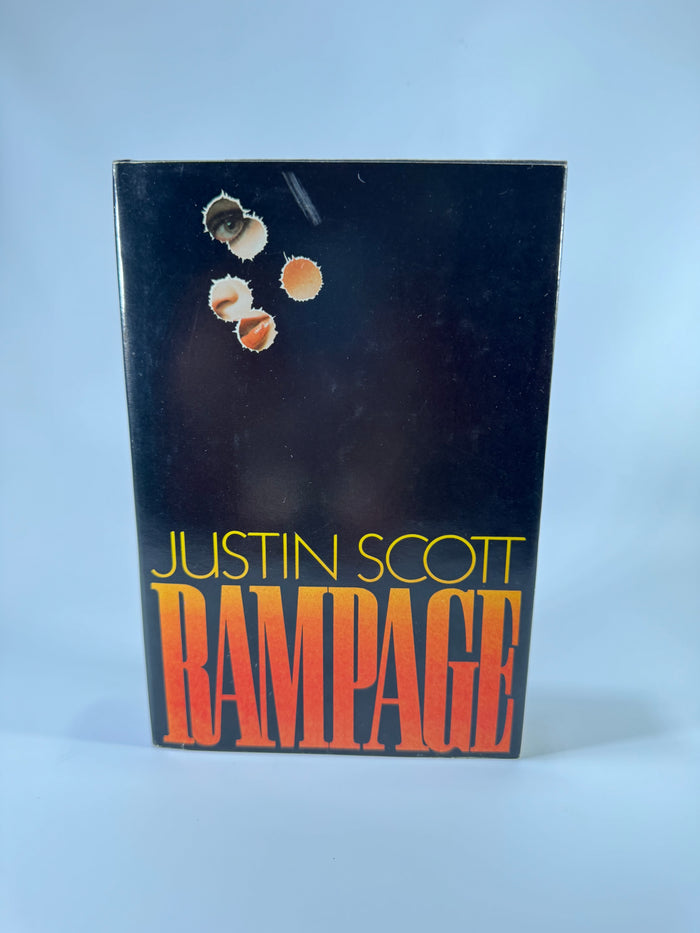 Rampage — Justin Scott (1985) Hardcover w/ Dust Jacket | Simon & Schuster | Book Club Edition