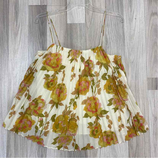 Rebecca Taylor Size S Women's Yellow-Multicolor Floral Sleeveless Top