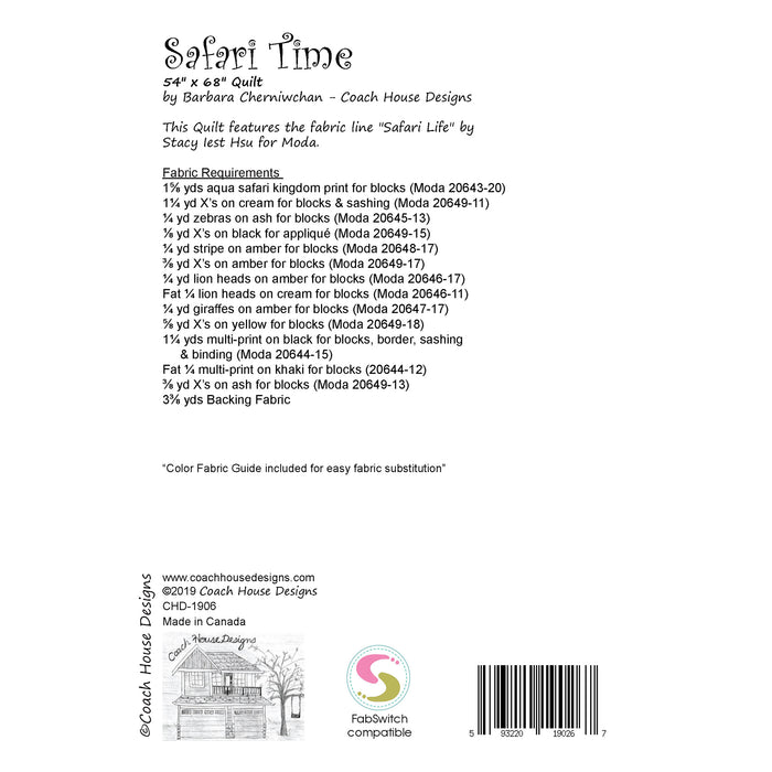 Safari Time Downloadable PDF Quilt Pattern