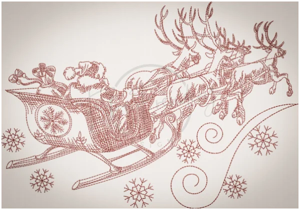 Santa’s Sleigh Sketch 7.68 X 11.00 (195Mm 279.4Mm)