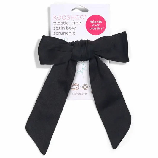 Satin Bow Scrunchie Black by Kooshoo