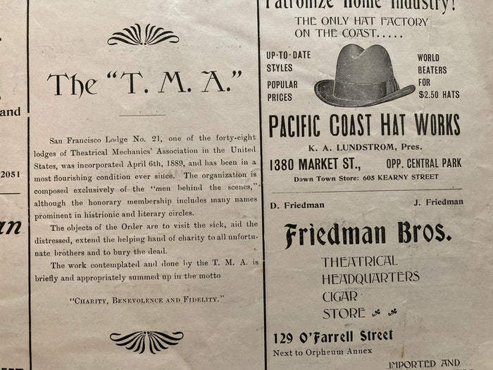 (SF) Theatre Mechanics' Assoc. [1900].