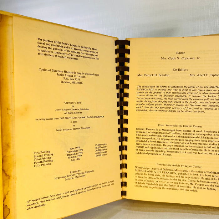 Southern Sideboards compiled by Junior League of Jackson Mississippi 1980 Hederman Brothers Printing Co.