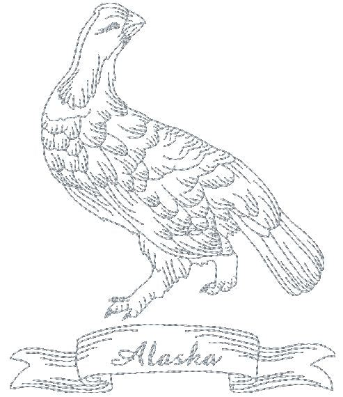 State Bird Redwork-1 [5x7]   11011 Machine Embroidery Designs