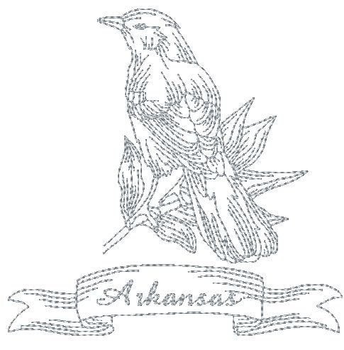 State Bird Redwork-1 [5x7]   11011 Machine Embroidery Designs