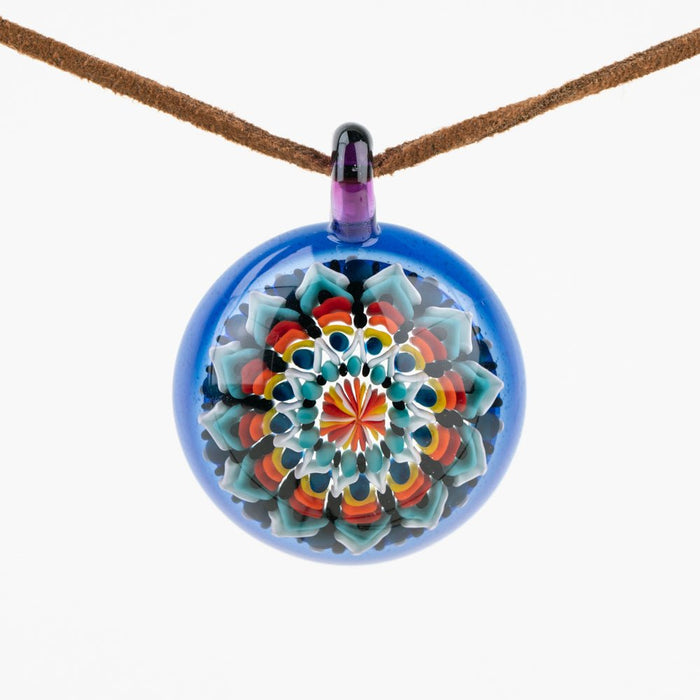 Steven H. Glass Blue Fire Line Implosion Pendant - Empire Smokes