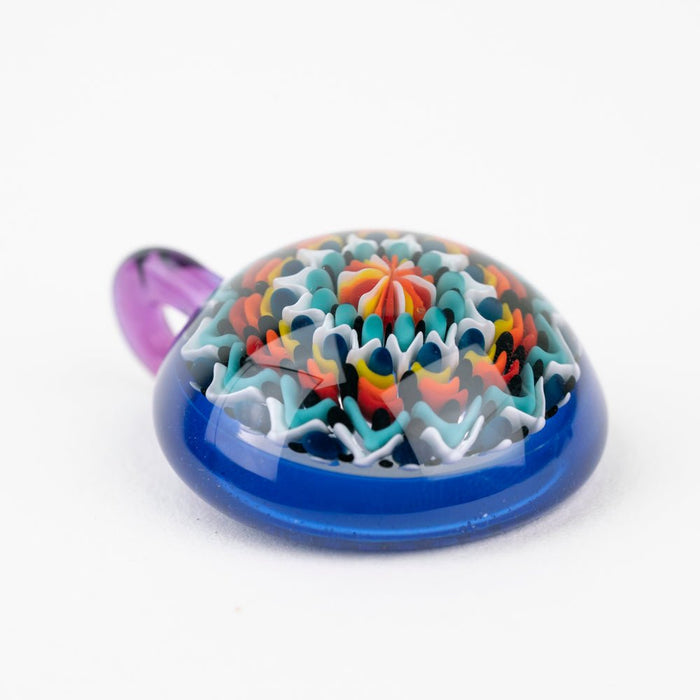 Steven H. Glass Blue Fire Line Implosion Pendant - Empire Smokes