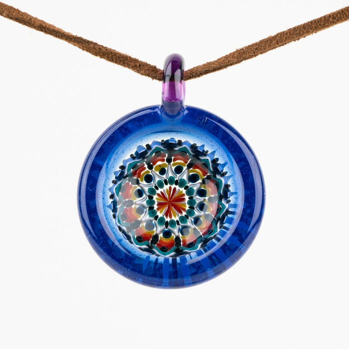 Steven H. Glass Blue Fire Line Implosion Pendant - Empire Smokes