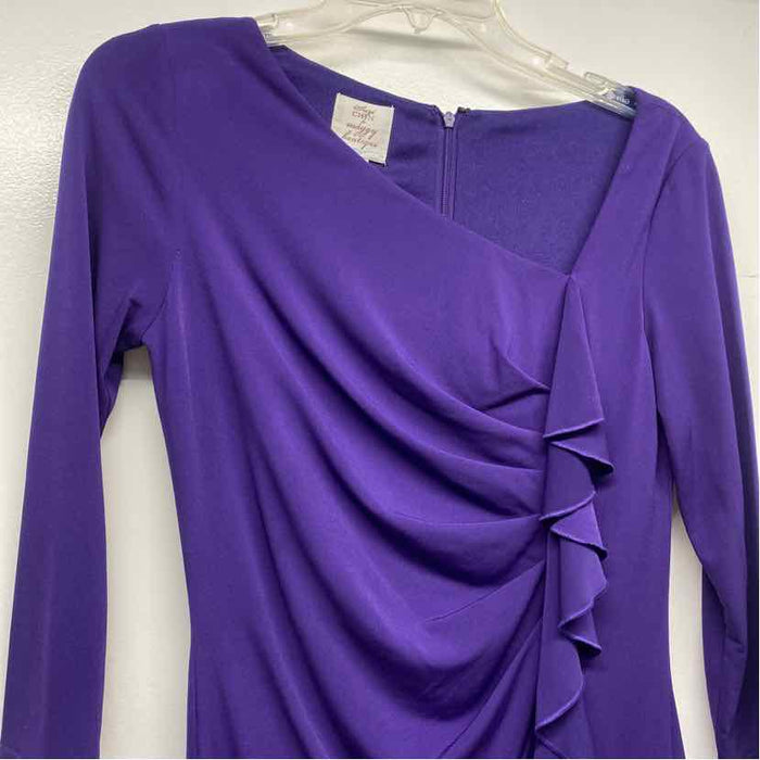 Suzi Chin Maggy Boutique Size 2-XS Women's Purple Solid Sheath Dress