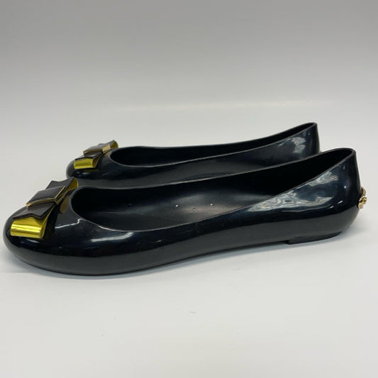 Ted Baker Size 5 Women's Black-Gold Solid Slip On Flats