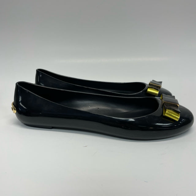 Ted Baker Size 5 Women's Black-Gold Solid Slip On Flats