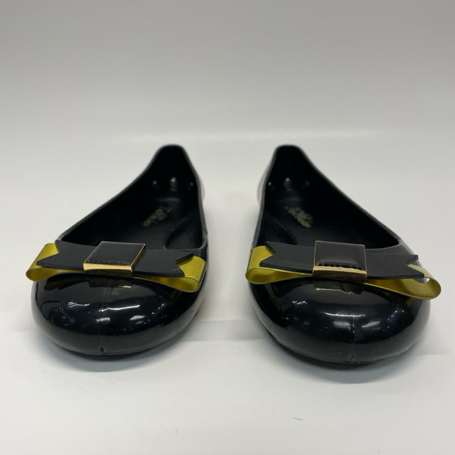 Ted Baker Size 5 Women's Black-Gold Solid Slip On Flats