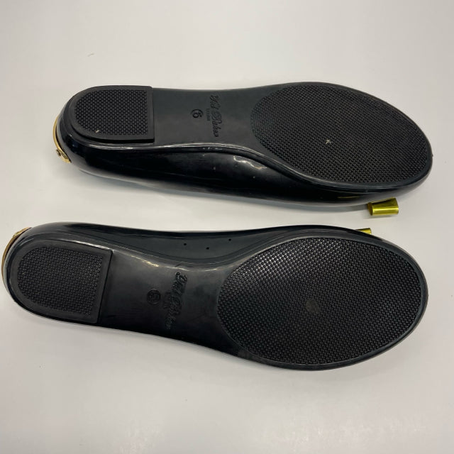 Ted Baker Size 5 Women's Black-Gold Solid Slip On Flats