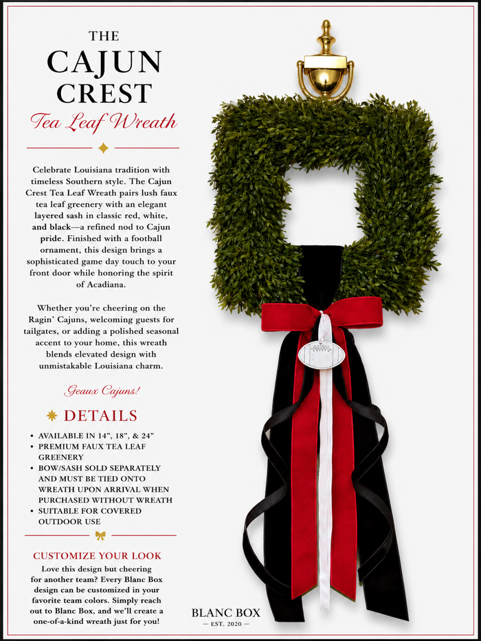 The Cajun Crest Tea Leaf Wreath