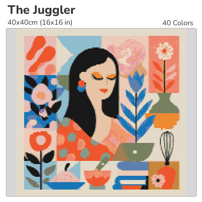 The Juggler Diamond Painting Kit-40x40cm (16x16 in)-Heartful Diamonds