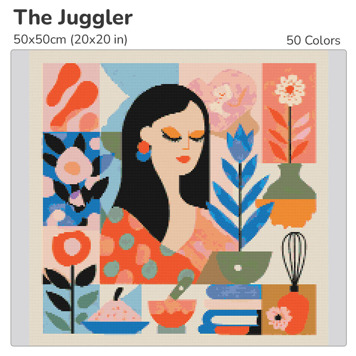 The Juggler Diamond Painting Kit-40x40cm (16x16 in)-Heartful Diamonds