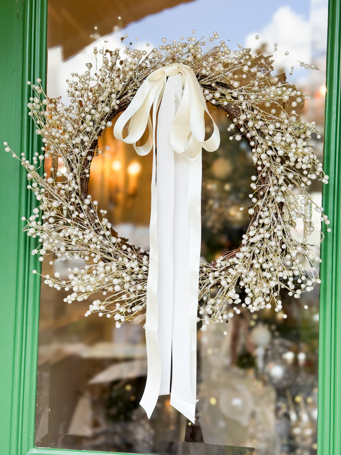 The Versailles Noel Pearl Christmas Wreath 30”