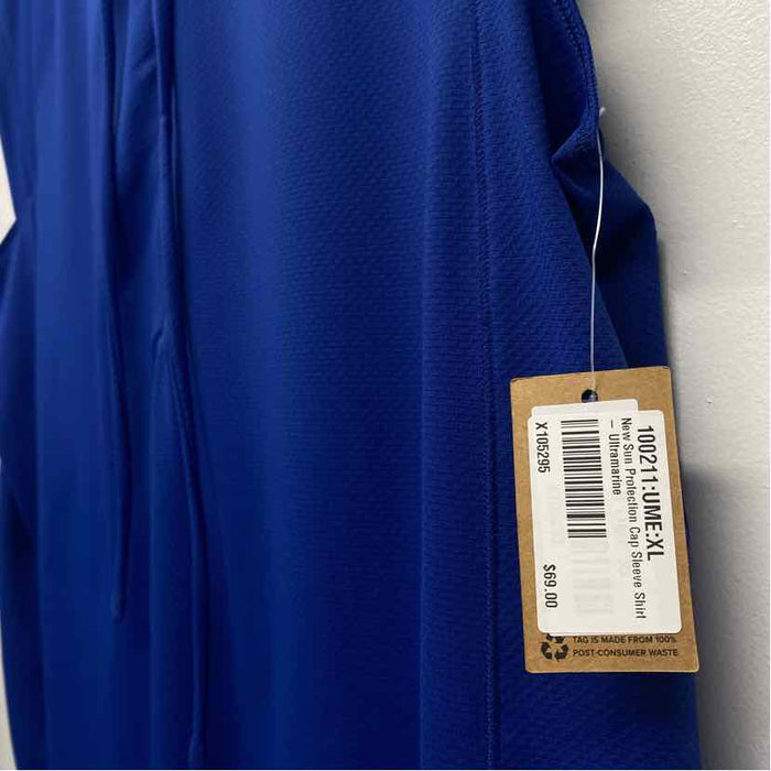 Title Nine Size Xl Women's Blue Solid Hoodie Activewear Top