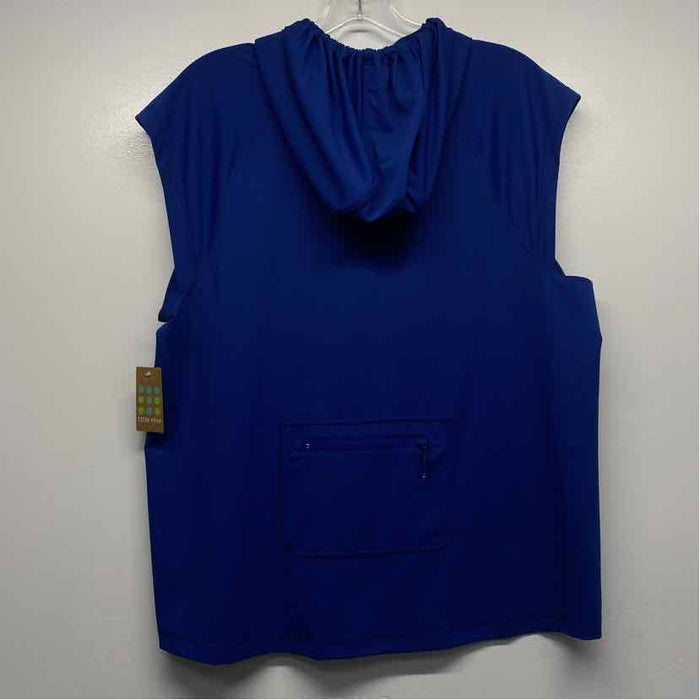 Title Nine Size Xl Women's Blue Solid Hoodie Activewear Top
