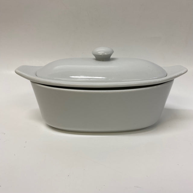 Trudeau White Porcelain Butter Dish with Lid
