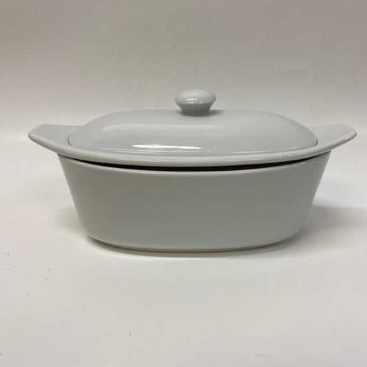 Trudeau White Porcelain Butter Dish with Lid