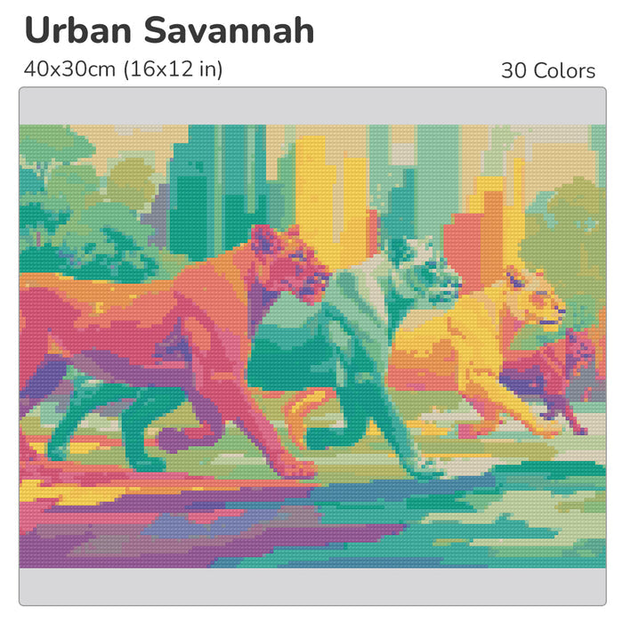 Urban Savannah Diamond Painting Kit-40x30cm (16x12 in)-Heartful Diamonds