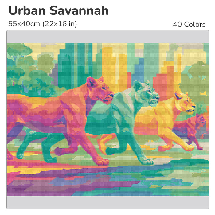 Urban Savannah Diamond Painting Kit-55x40cm (22x16 in)-Heartful Diamonds