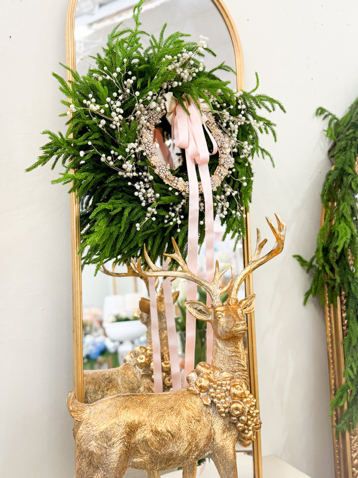 Versailles Noel Pearl And Fir Wreath 24”