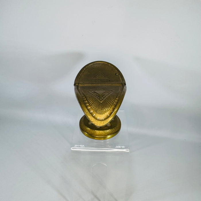 Vintage Brass Incense Boat | hinged liturgical brass vessel on pedestal base