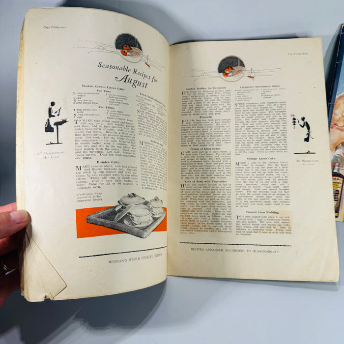 Vintage Cookbooks, Culinary History — The Cookery Calendar (1927) + H.W. McNess Cook Book (1935) — Woman’s World Magazine Co. | Illustrated Recipes, Culinary History
