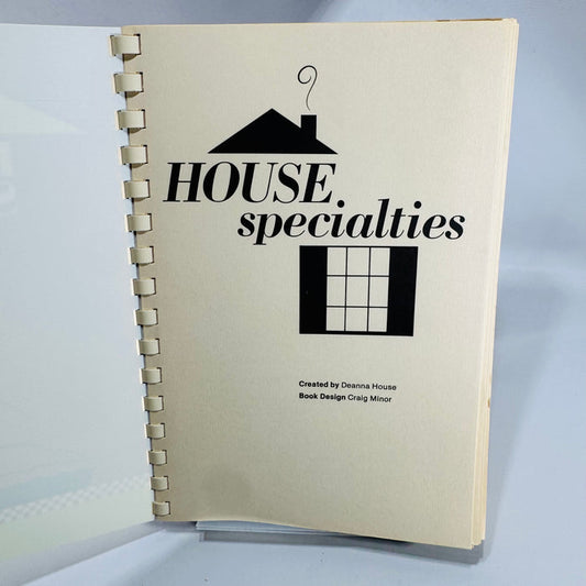 Vintage House Specialties Cookbook Deanna House Plastic Comb Bound 1981 Michigan Recipes