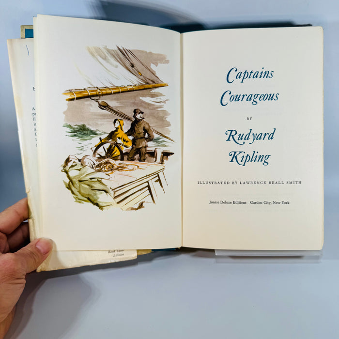 Vintage Nautical Adventure Classic — Captains Courageous (1957) — Rudyard Kipling | Lawrence Beall Smith Dust Jacket, Sea Adventure / Coming-of-Age Fiction