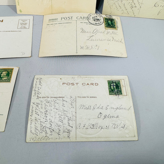 Vintage Postcard Bundle – 7 Cards – Birthday Greetings, Handwritten, Early 1900s Ephemera